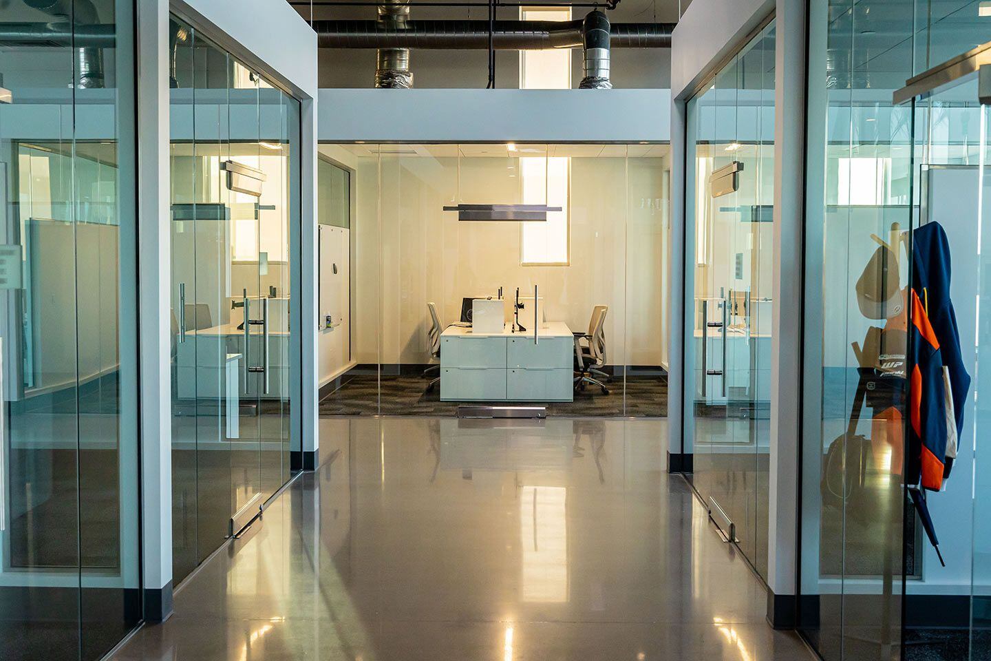 Offices for motorsports director Roger DeCoster, off-road racing director Antti Kallonen, and the team managers who work under them are on both sides of the lobby.