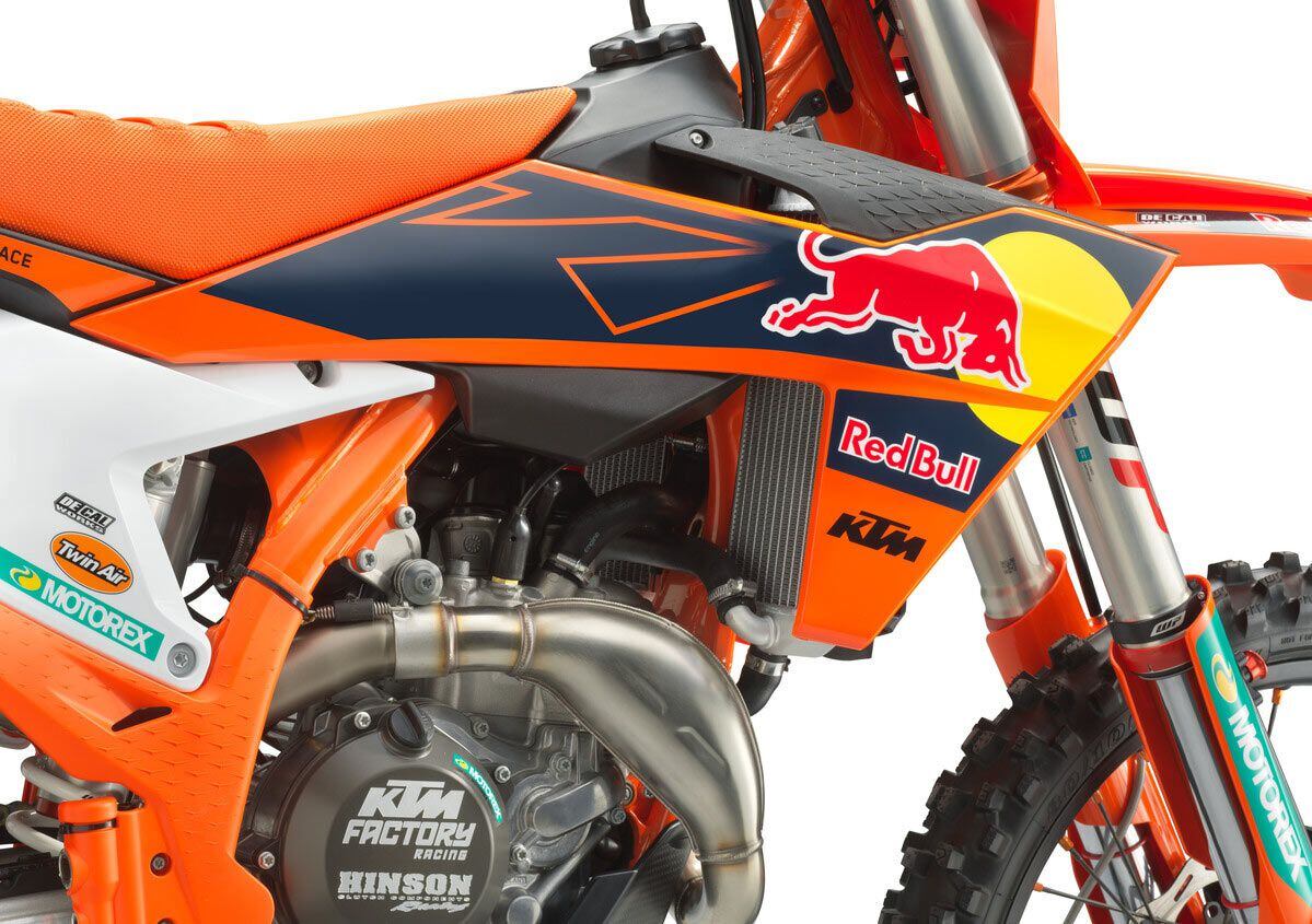 Graphics on the new 450 SX-F Factory Edition are only a touch different from last year.