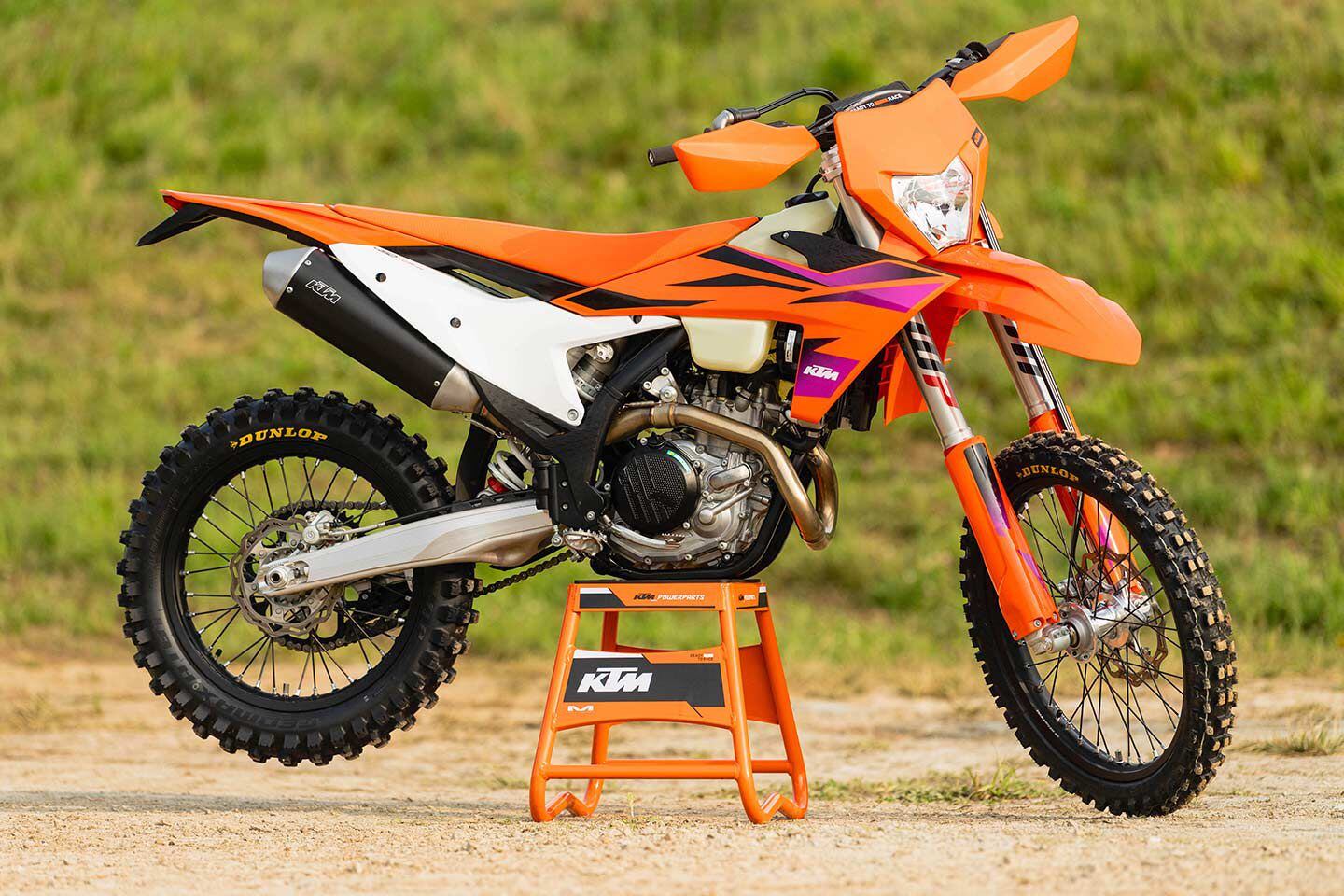 From the ground up, the 2024 KTM 450 XCF-W is all-new.