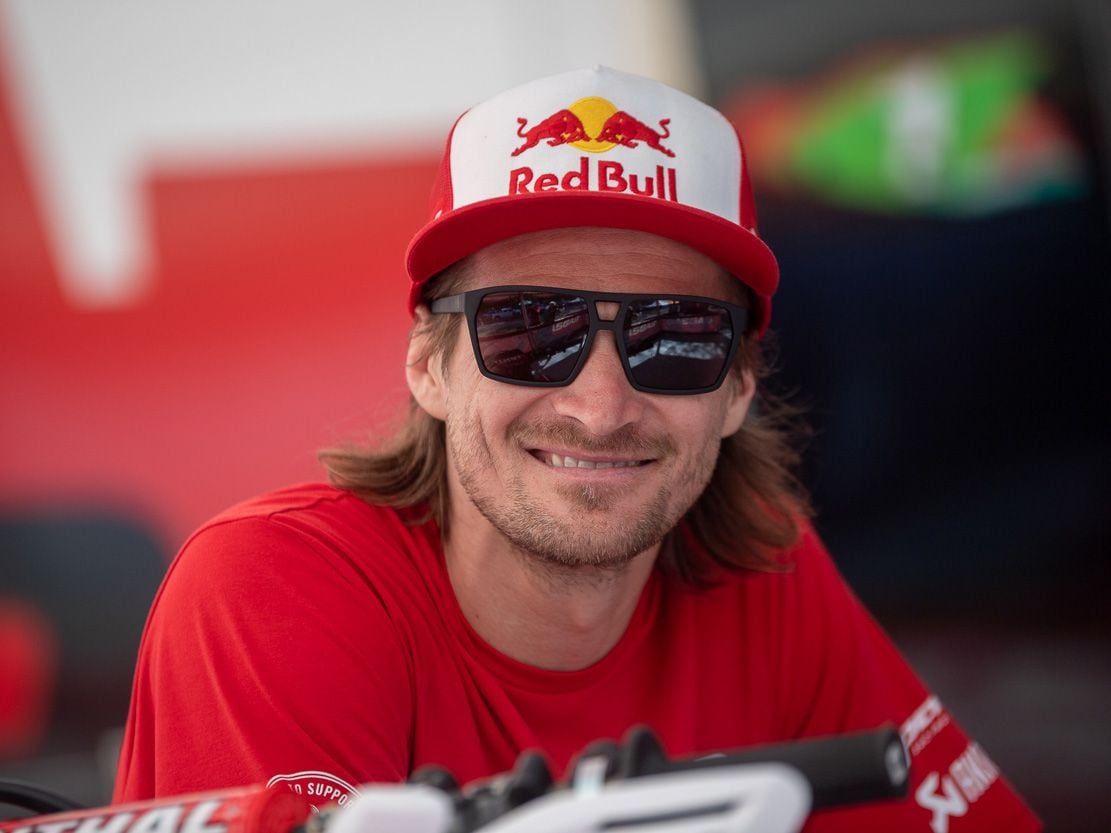 GasGas Factory Racing’s Taddy Blazusiak has won the Erzberg Rodeo five times, the FIM SuperEnduro World Championship six times, and the AMA EnduroCross Championship five times.