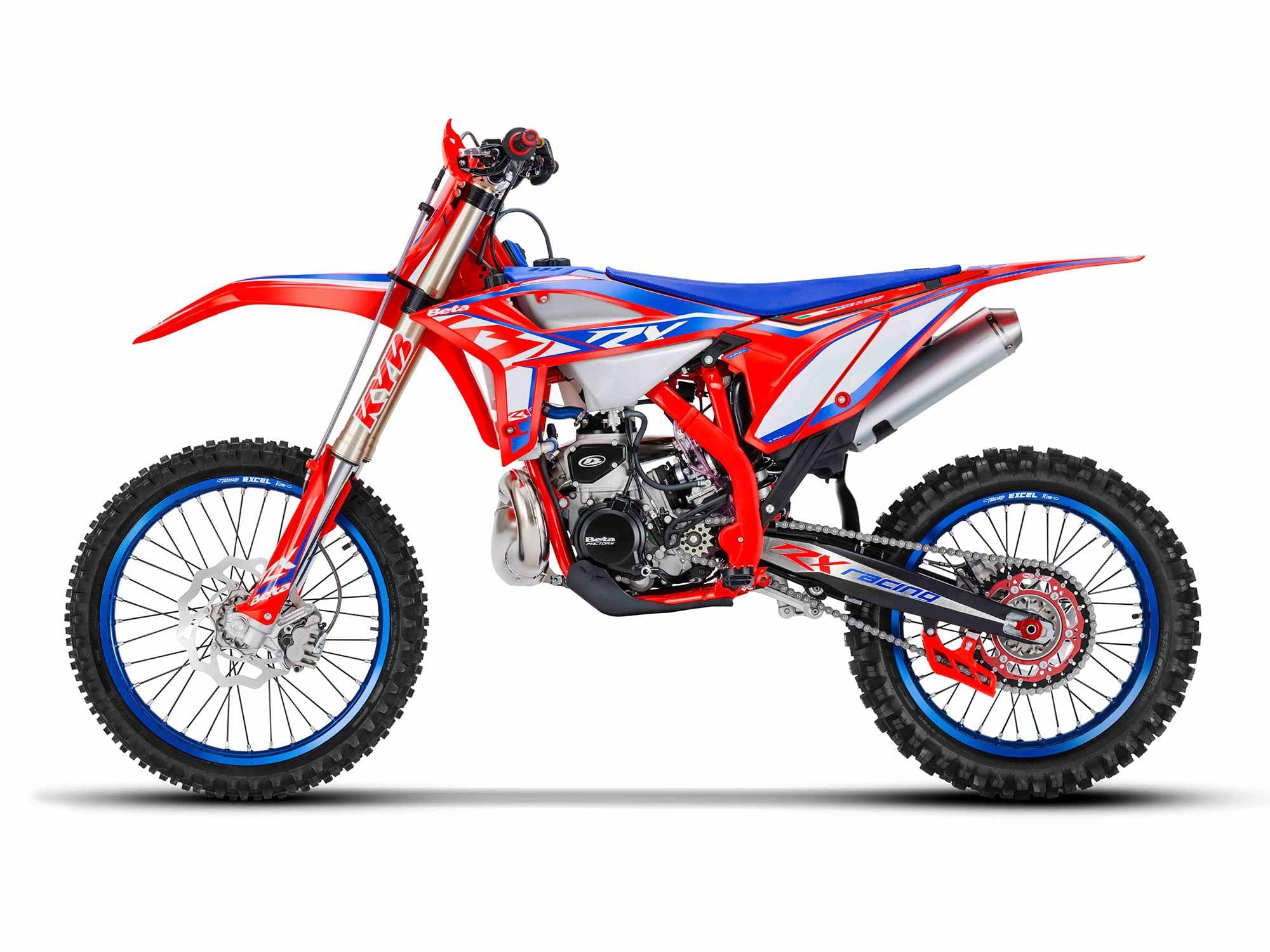 A new clutch and internal suspension settings are a couple of the changes seen on the 2022 Beta 300 RX.