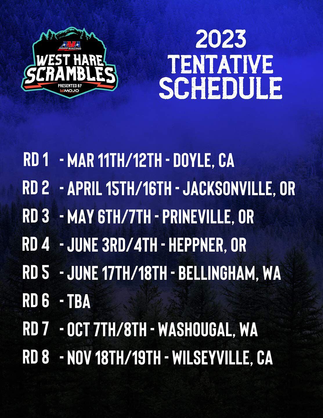 2023 AMA West Hare Scramble Series (WHS) Schedule
