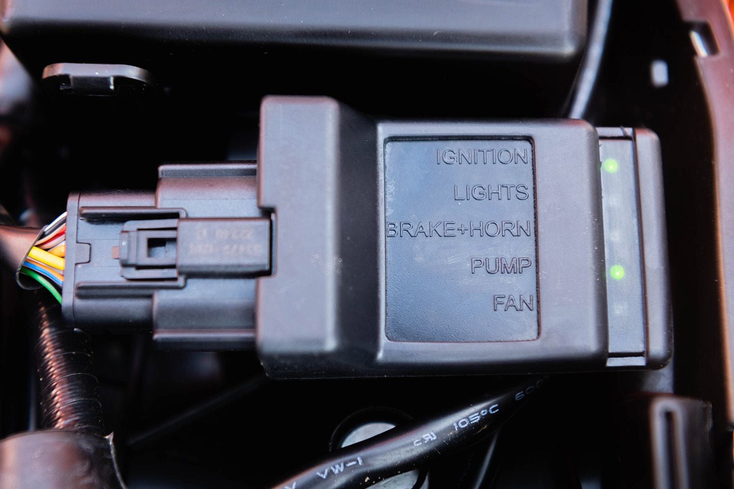 The new electronics package features an Offroad Control Unit (OCU) that monitors and can help diagnose problems with the bike’s electrical systems