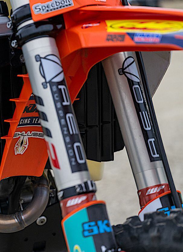 Mark Johnson at Research Engineering Performance takes care of setting up and maintaining Jacobs’ suspension, which are WP Pro components.