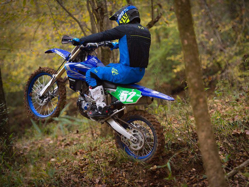 Riding the 2020 Yamaha YZ250FX in some GNCC-like conditions at Randy Hawkins’ private ranch in Union, South Carolina.