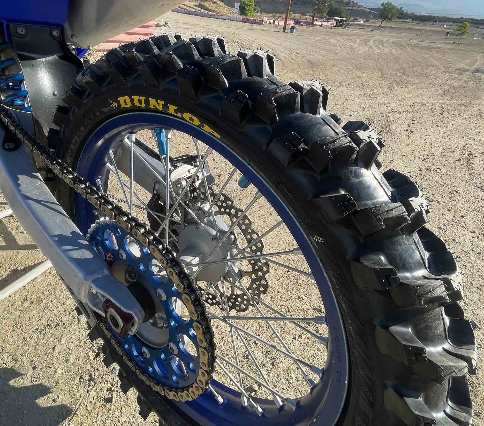 If there’s a tire designed to throw roost at your buddies, this is it.