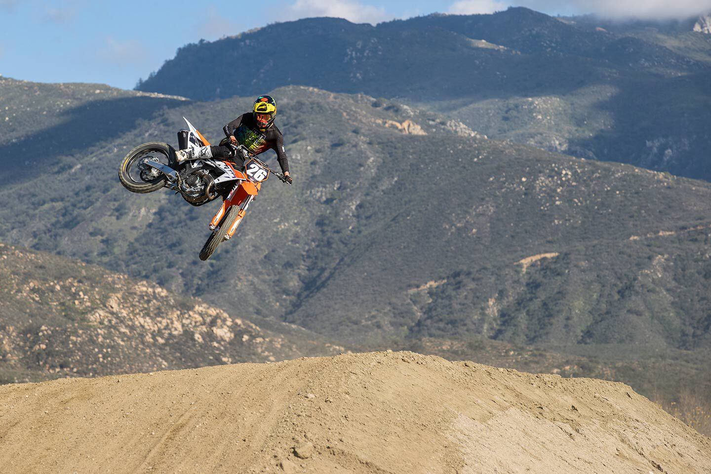 “I enjoy riding the KTM and feel like it could be a good racebike. It’s close in stock trim, but the fork can be unpredictable at times, and the shock compresses about halfway and seems to hit a shelf and stop.” <i>—Allan Brown</i>