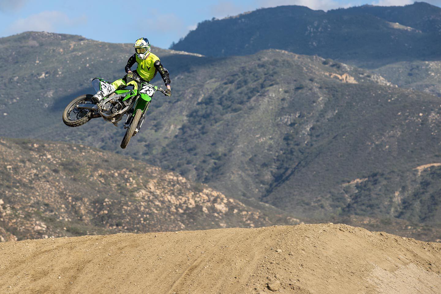 “The KX250 is very flickable in the air, which I’m sure younger and faster riders would appreciate.” <i>—Michael Wicker</i>