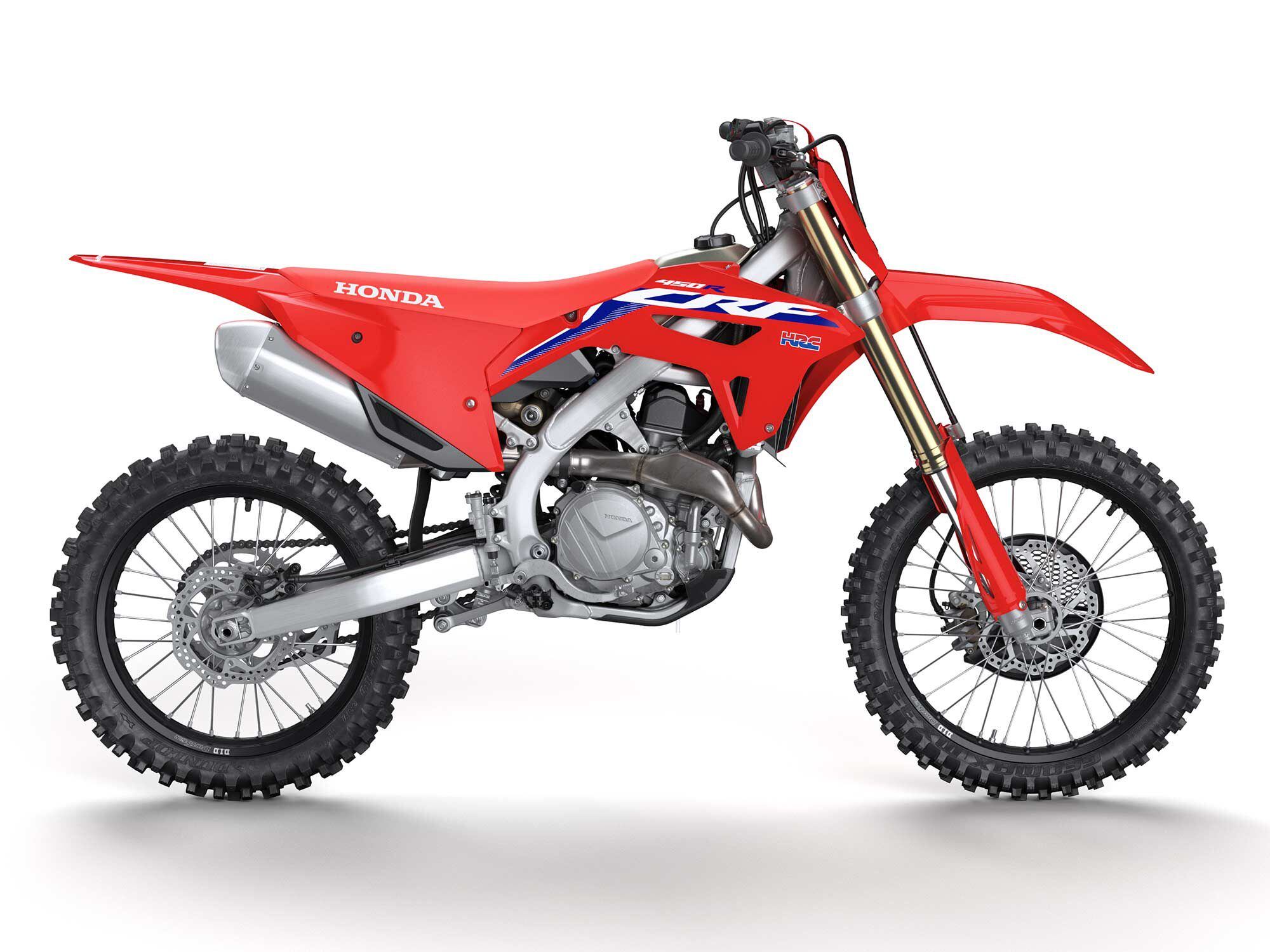 In addition to the CRF450R (pictured), Honda also offers a special-edition version of its 450 motocross bike called the CRF450RWE.