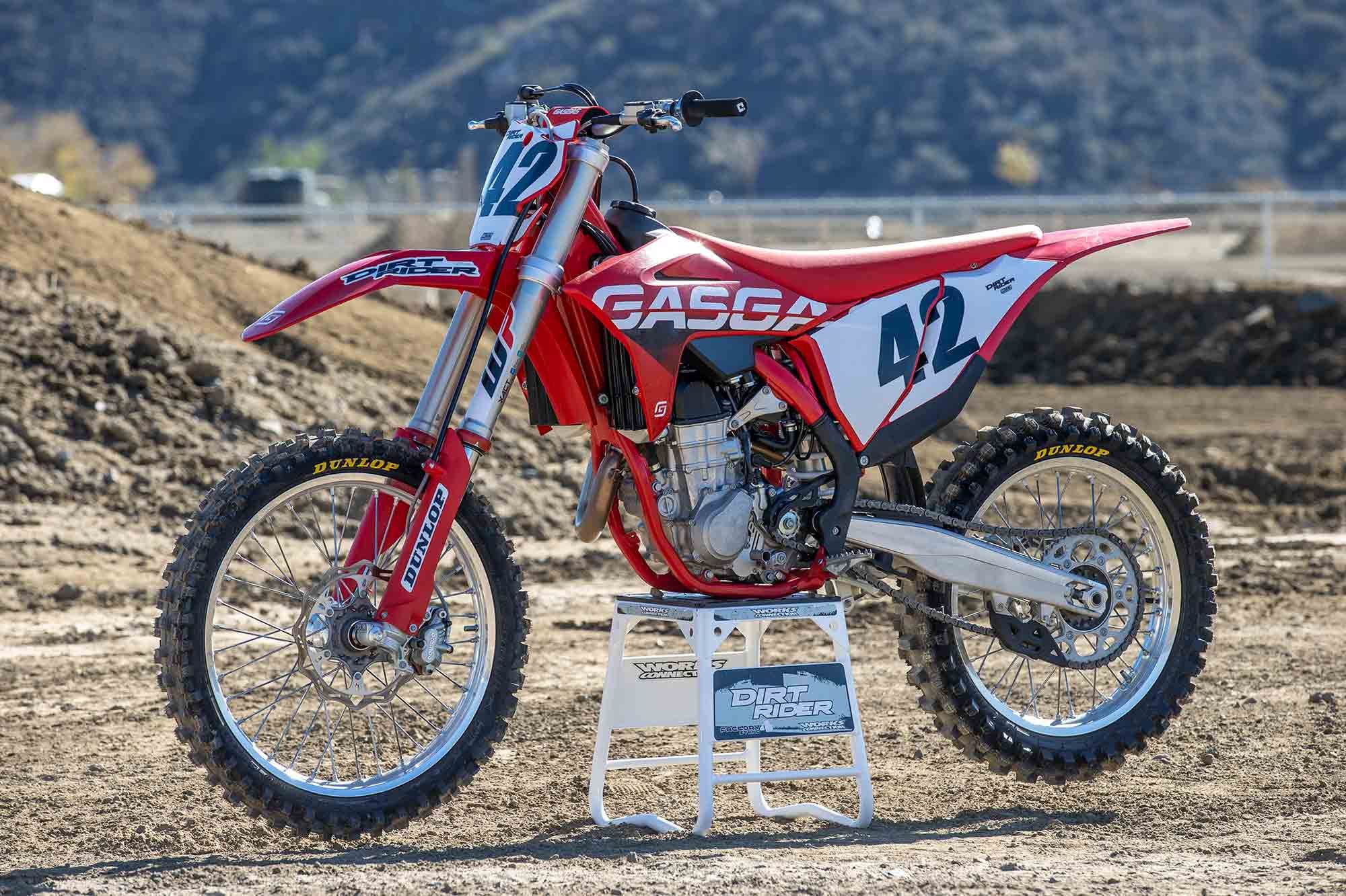 The lightest 450 motocross bike of 2023. GasGas’ MC 450F weighs just 234 pounds wet.