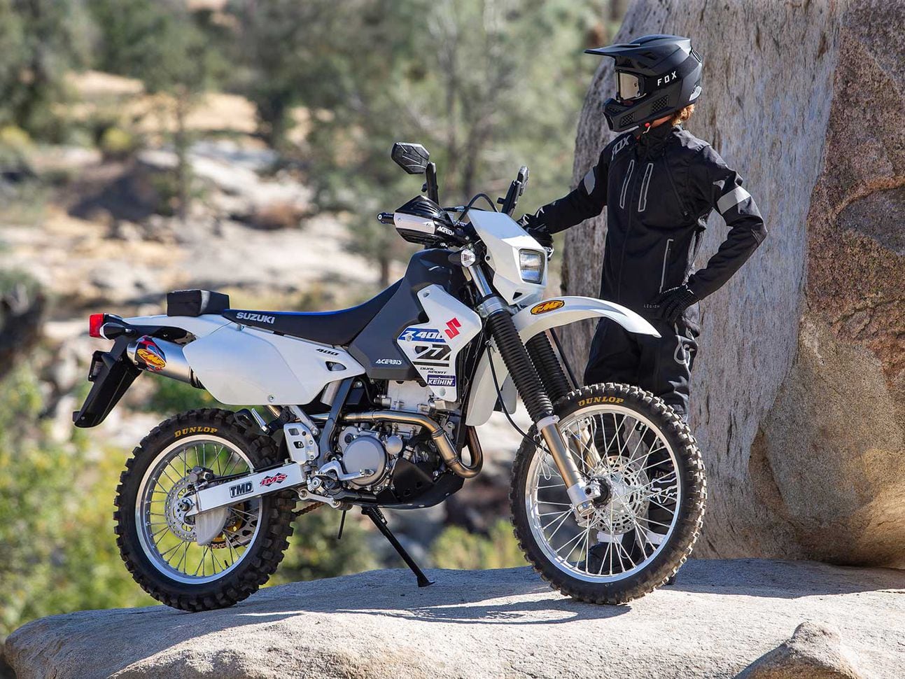 We built a 2019 Suzuki DR-Z400S project bike with the help of several great companies.