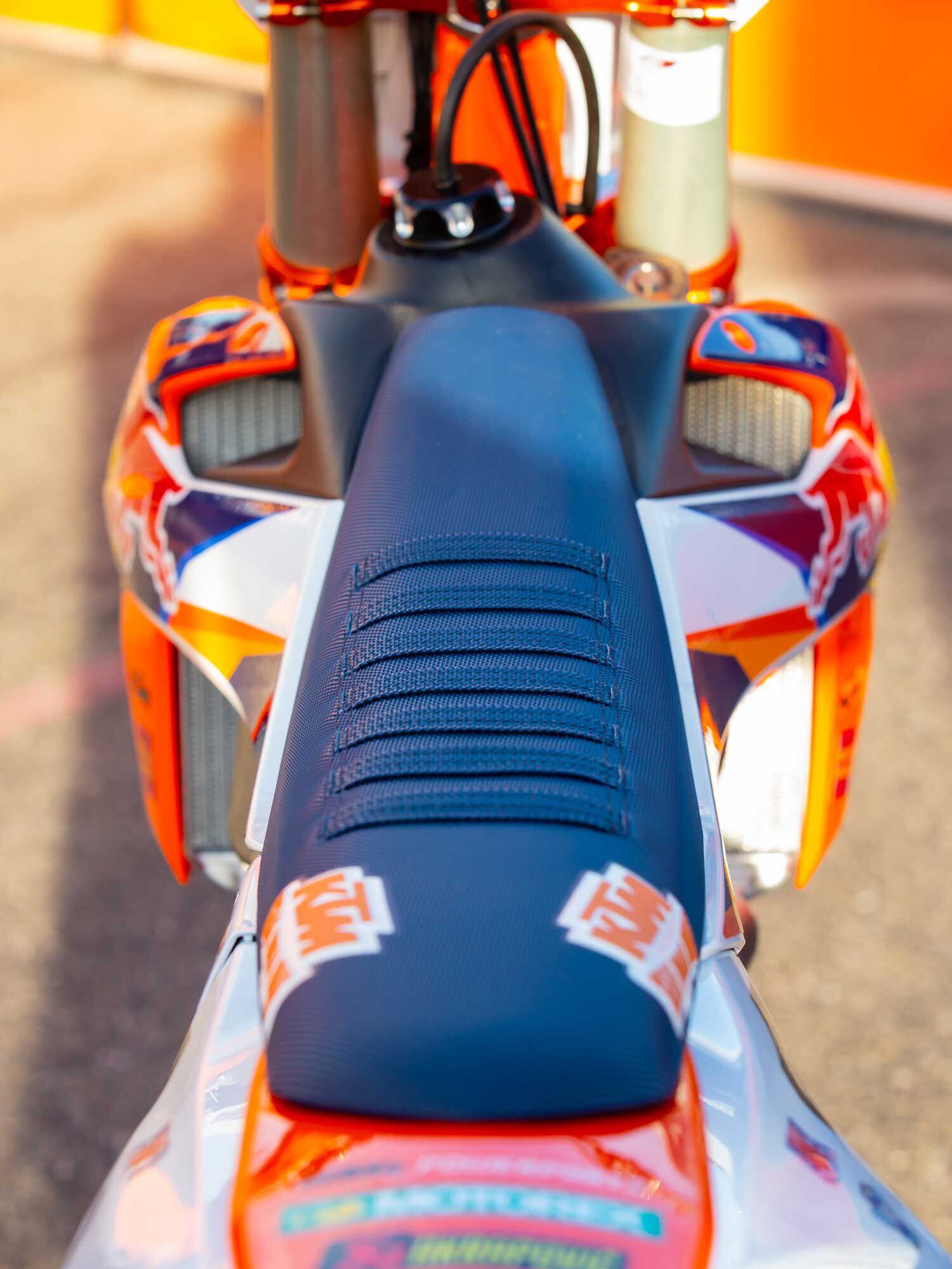 Differences between Webb’s bike and Marvin Musquin’s are minimal. Rivera said Webb likes a different, more aggressive seat than his French teammate.