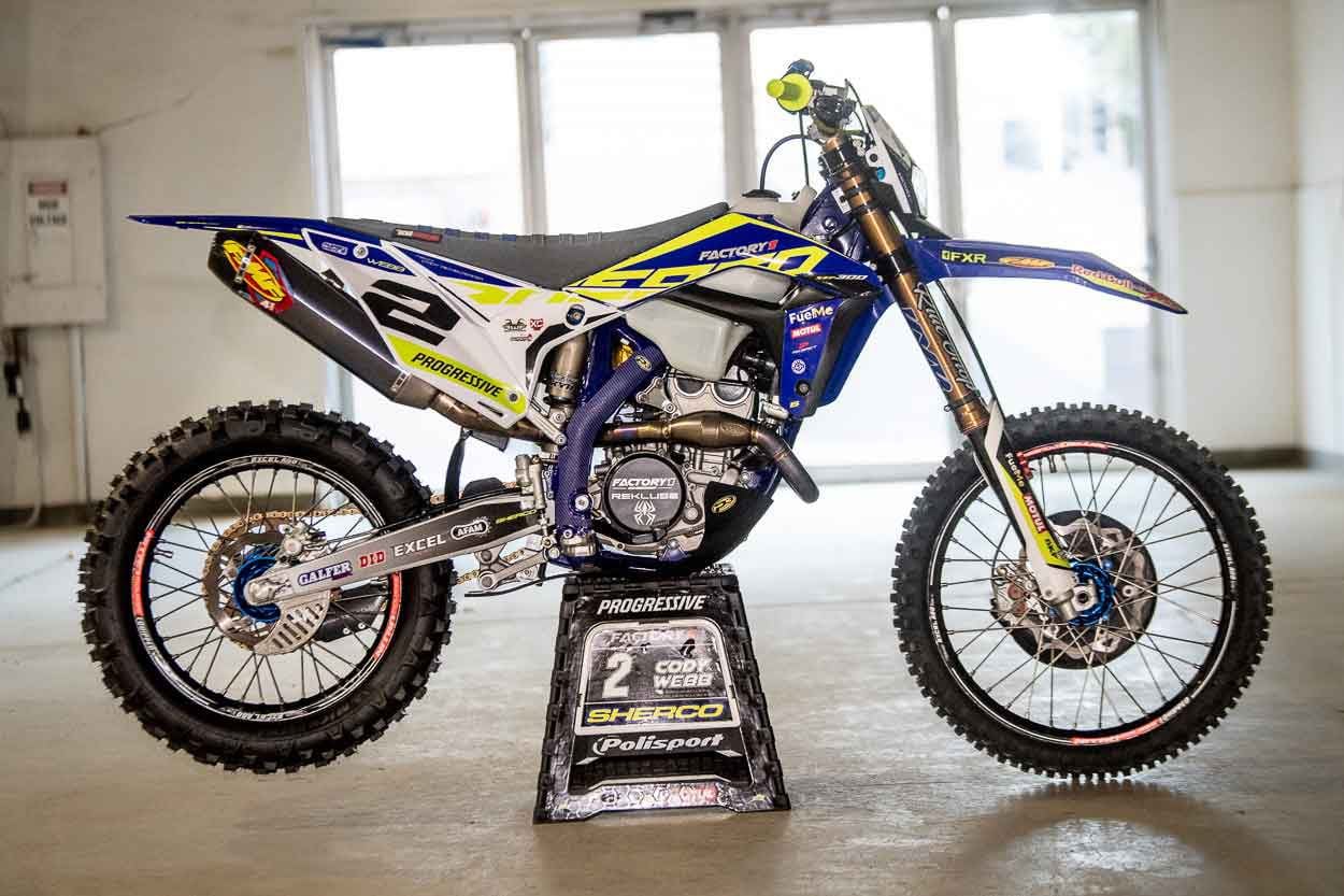 Like most pro riders, Cody Webb has opted to race a four-stroke in EnduroCross and a two-stroke for hard enduro.