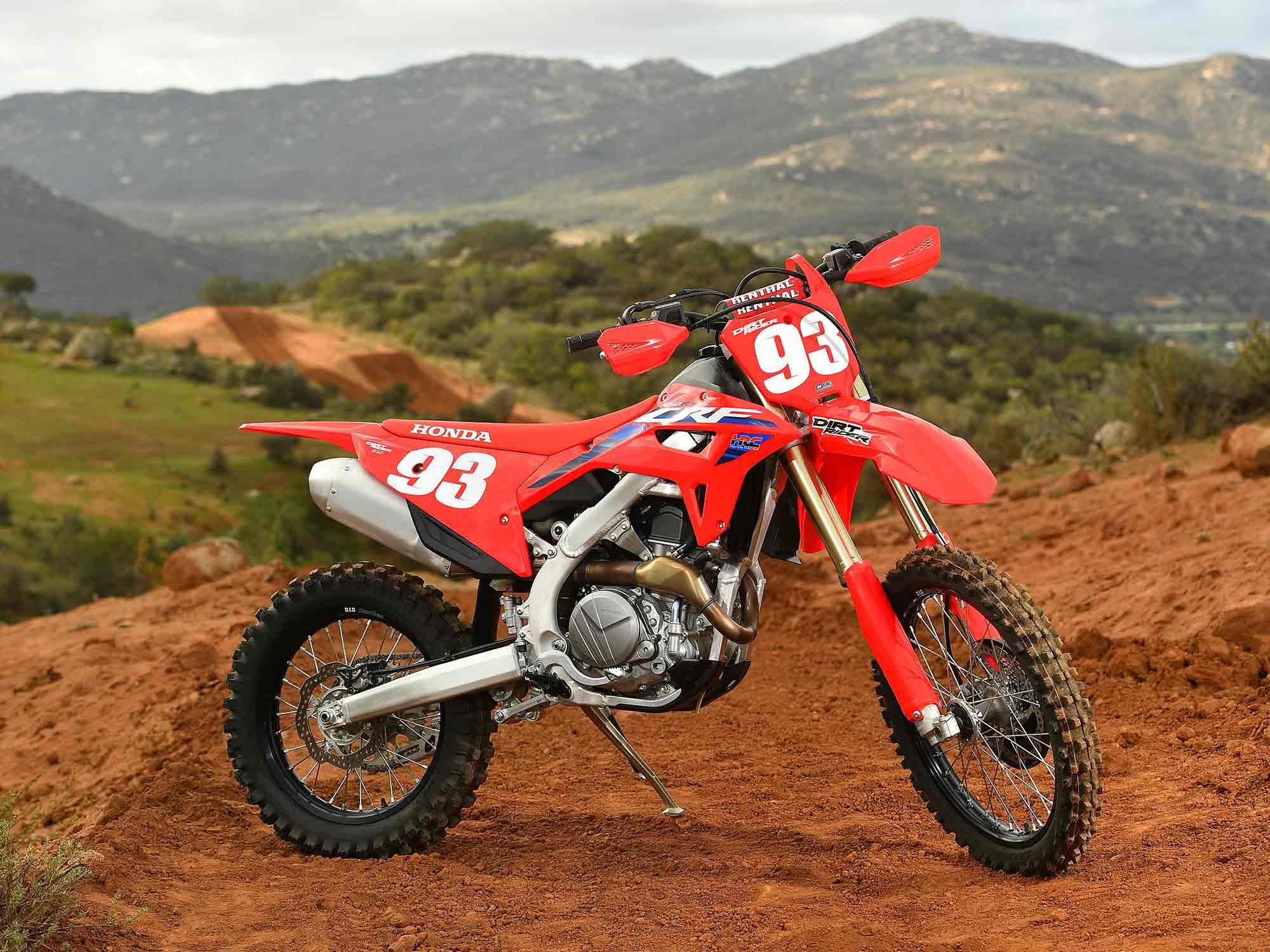 Right-side beauty shot. The aluminum muffler is quieter due to a redesigned inner pipe (core), and a change of material (A6061-T6) to the muffler body increases strength over the 2021 and 2022 model design.