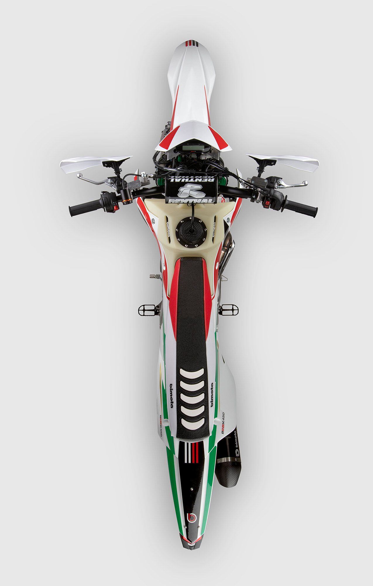 This shows you how slim the Bimota BX450 is.