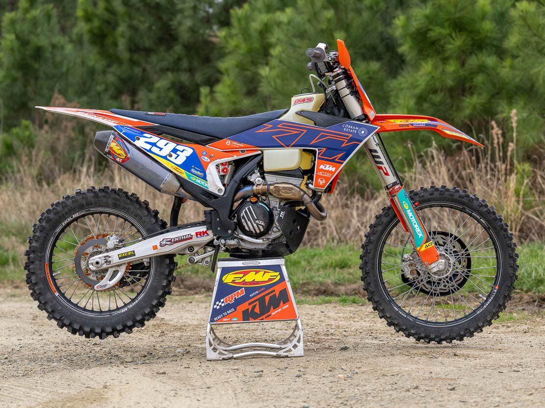 When we checked out Kaitlyn Jacobs’ 2023 KTM 250 XC-F, her father was still in the process of converting it from West Coast desert specs to prepare it for the muddy East Coast conditions she was about to encounter at the AMA East ISDE 3-Day Qualifier in Winnsboro, South Carolina.