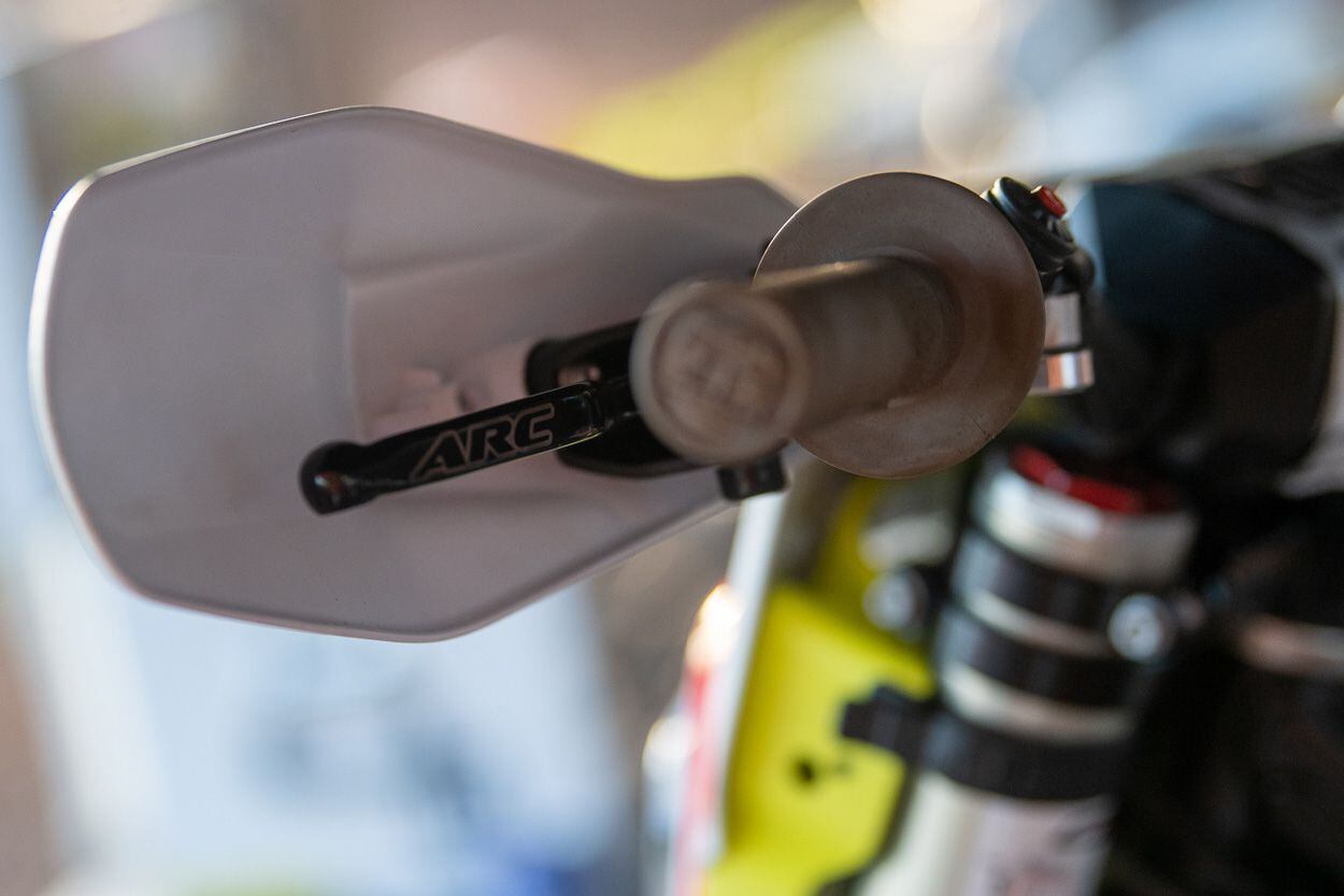 “Colton is very specific on his ARC levers. It’s kind of referred to as the ‘Colton lever’ in the shop because it was something that ARC developed specifically for him. It’s not their normal folding lever for the clutch. It’s actually a one-piece, but a sturdier one-piece. It helps a lot with the feel that Colton likes and reaction with the clutch. The front brake lever is a regular folding ARC lever, but it’s thin.”