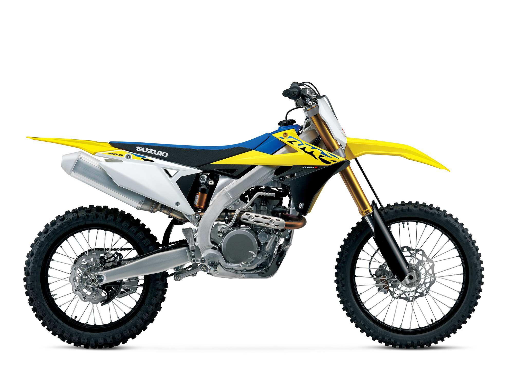 Suzuki’s RM-Z450 is another budget-friendly motocross bike.