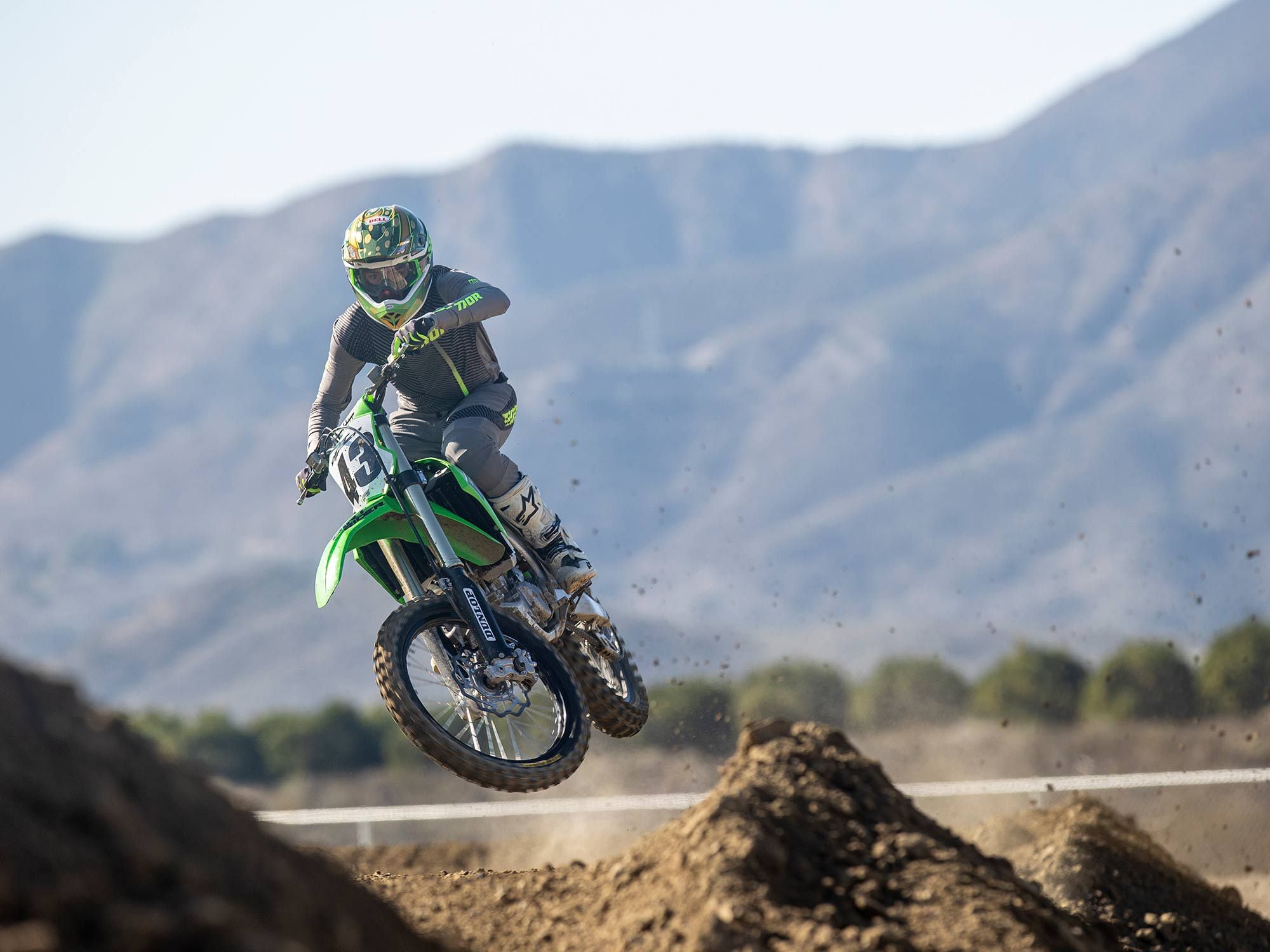“In addition to being very plush, the KX450’s suspension is consistent from track to track.” <i>—Michael Wicker</i>