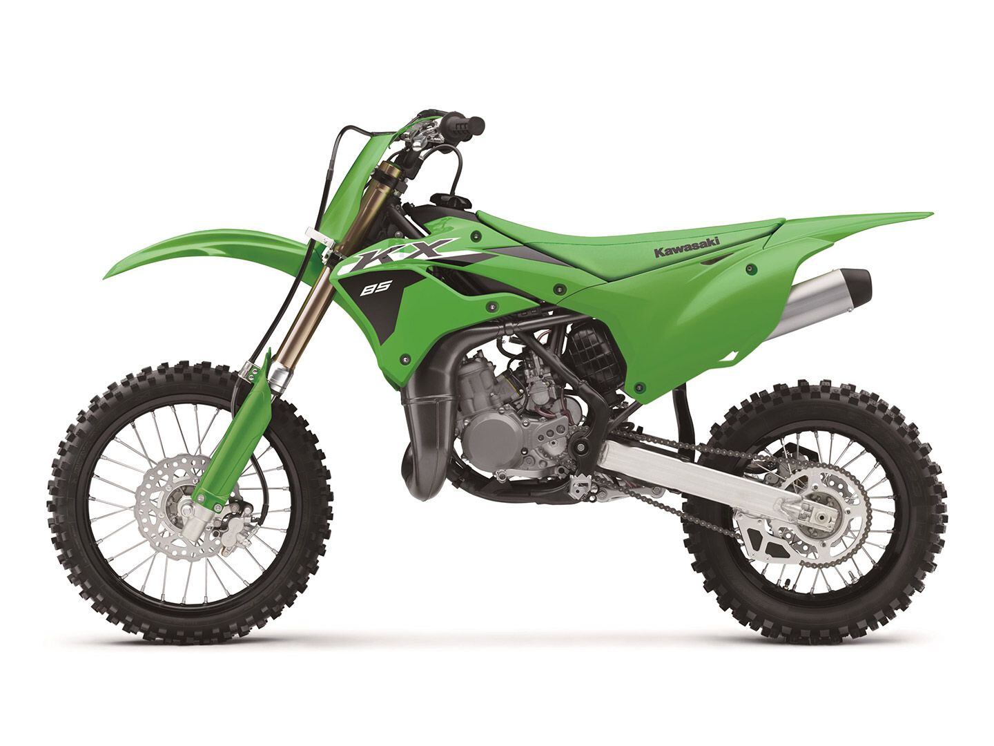 At amateur nationals, the KX85 is raced by Monster Energy Kawasaki Team Green’s Ryder Ellis, Carson Wood, and Grayson Townsend.