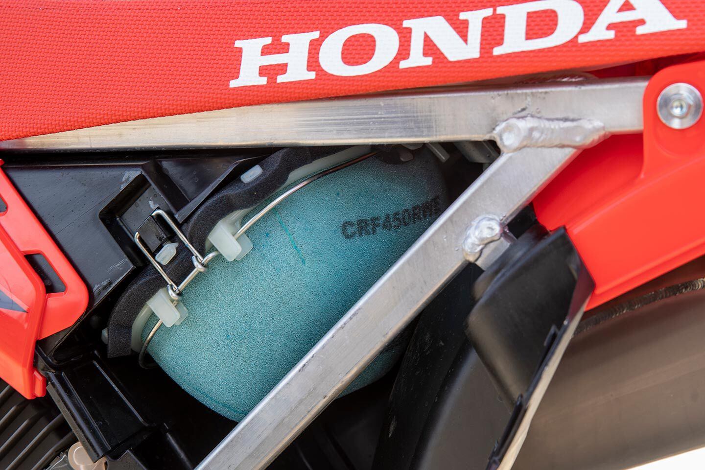 Twin Air provides the air filter for the CRF450RWE and it is much more performance-based than the restricted stock unit. For all bikes, more air means more power and it’s hard to top the quality of Twin Air products.