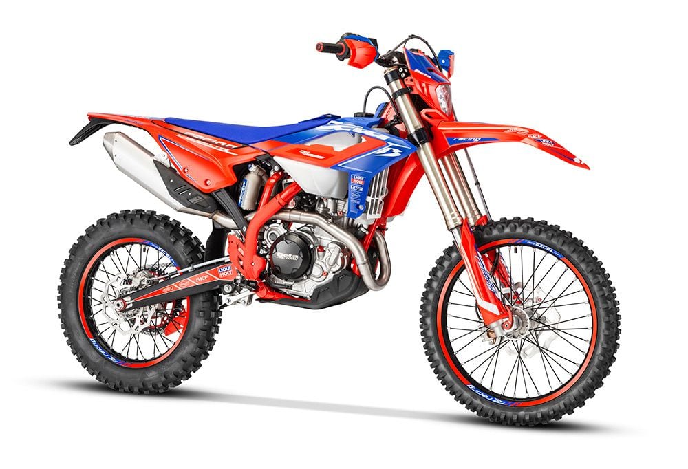 A quick-release front axle pull may seem like a small part to be a special add-on to an up-spec model like the 350 RR Race Edition and 390 RR Race Edition (shown), but it’ll come in handy when time is of the essence.
