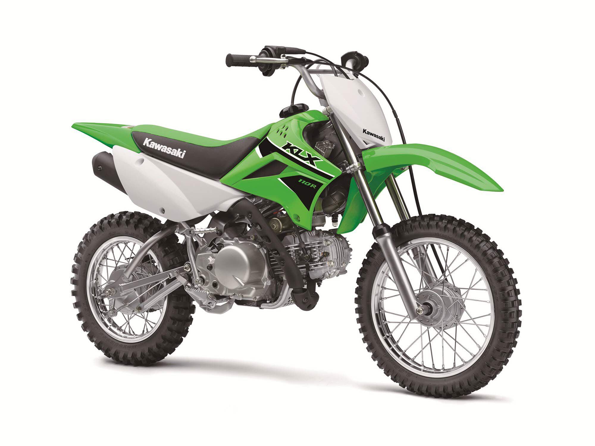 The KLX110R offers a more than capable platform for younger riders and is offered with an automatic transmission. The KLX110R L, on the other hand, features a manual transmission.