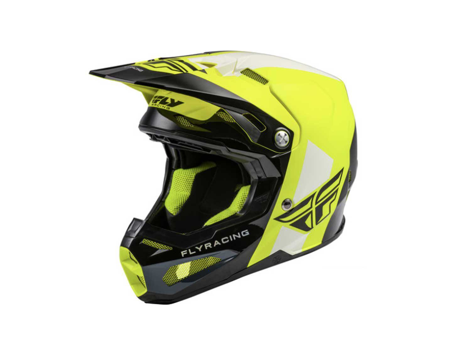 Fly Racing’s high-end dirt bike helmet, the Formula, features Impact Energy Cells that are made of Rheon, which is an “active” strain-rate-sensitive material that is designed to efficiently absorb and dissipate energy as it deforms.