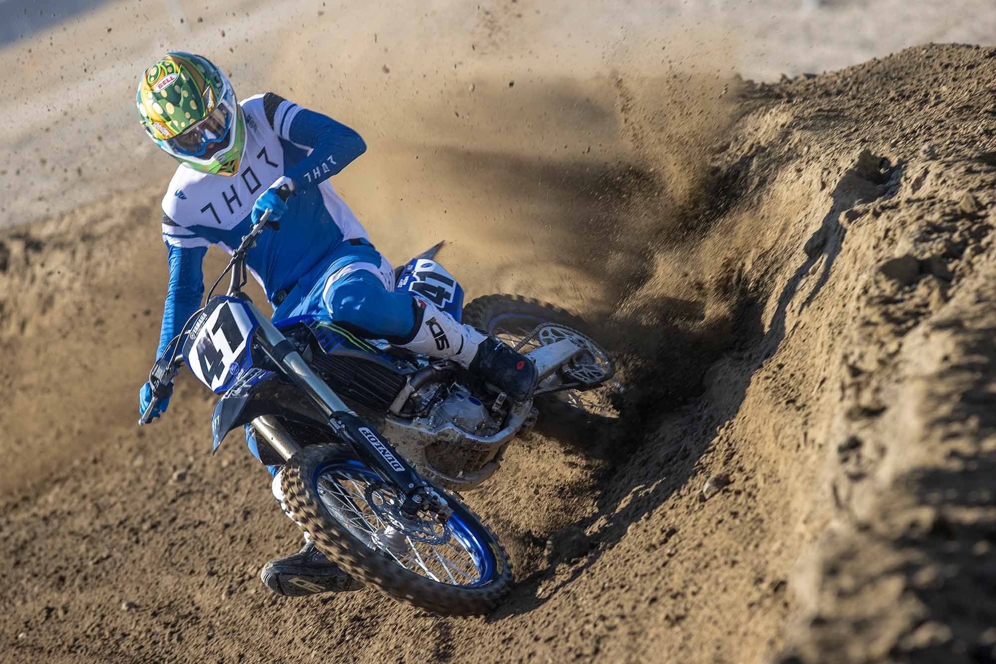 “There’s so much bark as soon as you crack the throttle on the YZ450F, which makes it intimidating. I was hoping it would be a little easier to control this year versus last year.” <i>—Allan Brown</i>